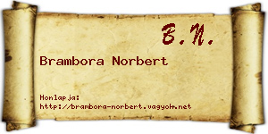 Brambora Norbert névjegykártya